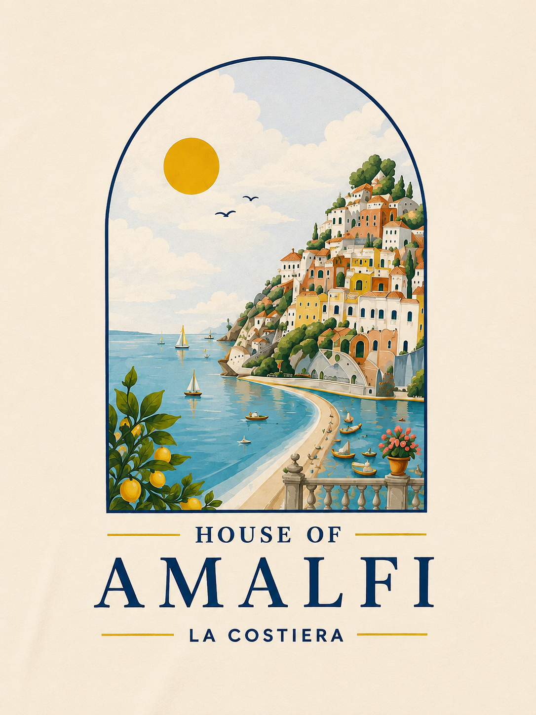 Amalfi Vista Tee - Oversized